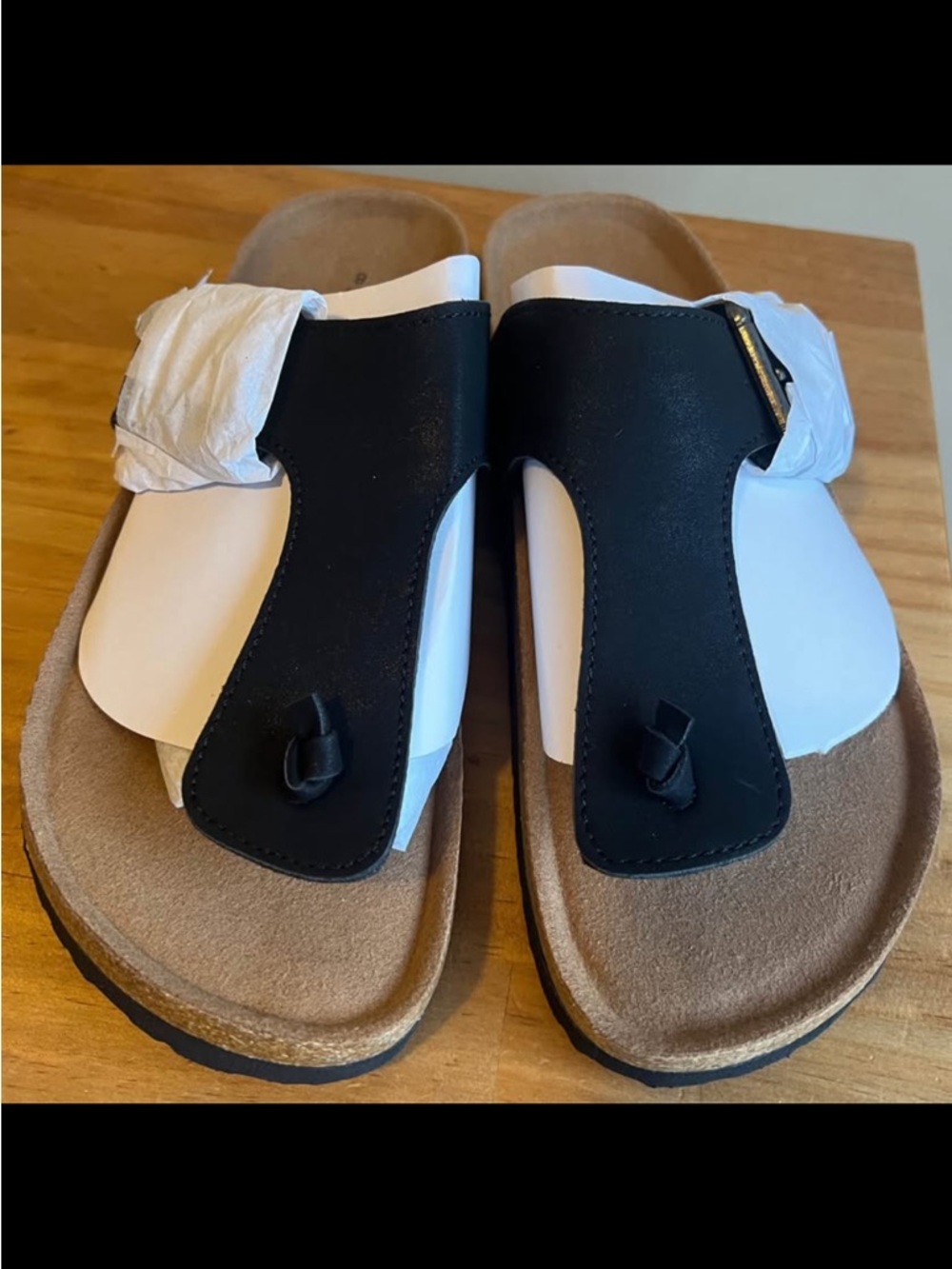 Dream Pairs Black and White Thong Slide Sandals